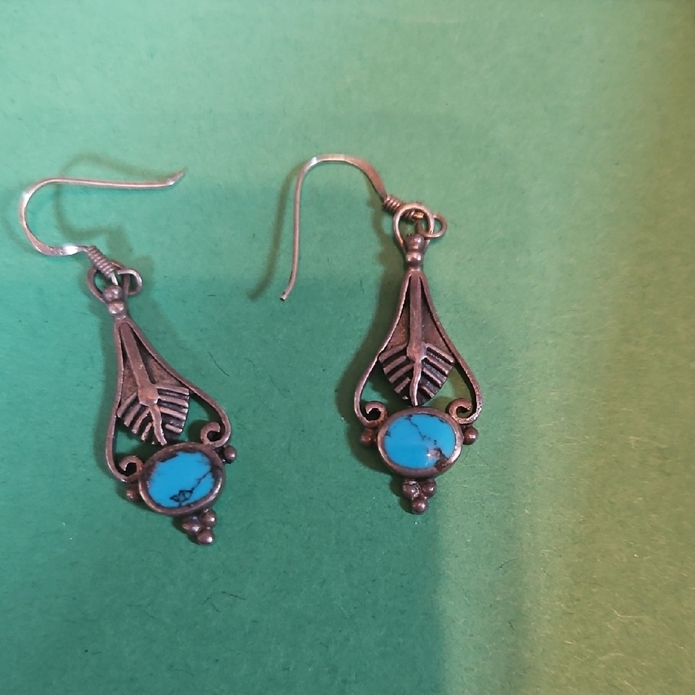 Sterling Silver Turquoise Drop Earrings